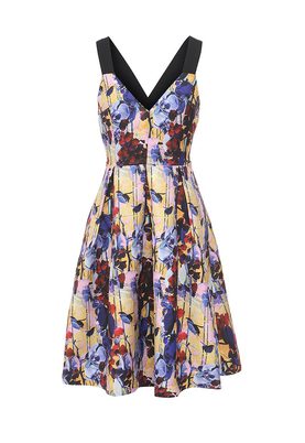 LOST INK  HETTY PRINTED CROSS BACK EYELET DRESS